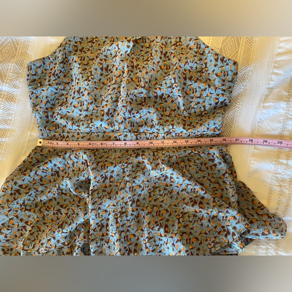 Sam Edelman | Printed Tiered Midi Dress in Dusty Blue - Picture 7 of 9